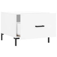 Salontafel 50x50x40 cm bewerkt hout wit - thumbnail