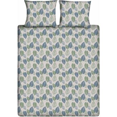 Ten Cate Katoenen Eenpersoons Dekbedovertrek Graphic Leaves 140x200/220 cm Blauw/Groen Ten Cate Katoenen Eenpersoons Dekbedovertrek Graphic Leaves 140x200/220 cm Blauw/Groen
