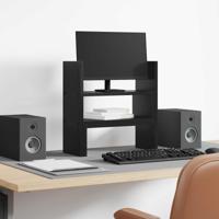 Monitor Bureau Stand Zwart Eiken 40 x 17 x 41 cm Bewerkt hout - thumbnail