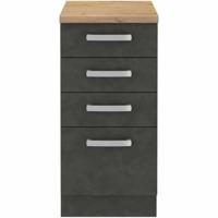 Onderkast 4 laden met werkblad - Mat grijs - L 40 x D 51,6 x H 85 cm - LASSEN - thumbnail