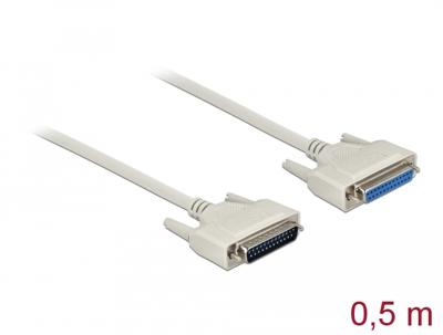 Delock Aansluitkabel Serieel [1x D-sub bus 25-polig - 1x D-sub stekker 25-polig] 0.5 m Beige