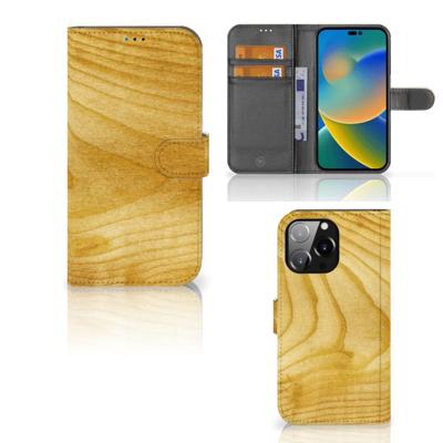 iPhone 14 Pro Max | Book Style Case | Licht Hout