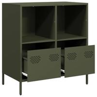 Dressoir 68x39x73,5 cm koudgewalst staal olijfgroen - thumbnail