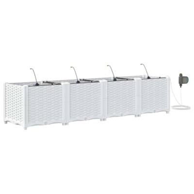 VidaXL Tuin bloempot 4 pcs wit staal