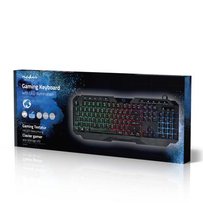 Bedraad Gaming Toetsenbord | USB Type-A | Membrane Toetsen | LED | QWERTZ | Duits | Lengte stroomkabel: 1.30 m | Multimedia