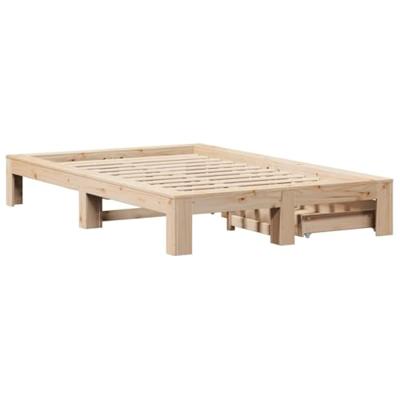 Bedframe zonder matras massief grenenhout 135x190 cm