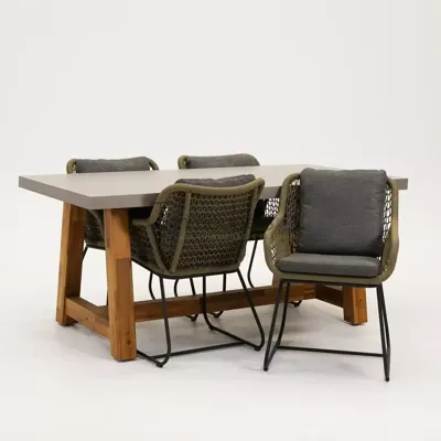 Tuinstoel portofino olijf groen met Veltis tafel 180 cm