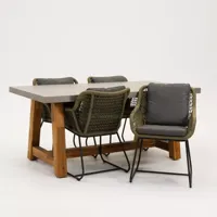 Tuinstoel portofino olijf groen met Veltis tafel 180 cm - thumbnail