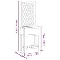 VidaXL Plantenbak met latwerk en schap 55x29,5x152 cm acaciahout - thumbnail