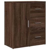 Dressoir 60x31x70 cm bewerkt hout bruin eikenkleurig - thumbnail