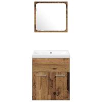 Badkamermeubelset Wandgemonteerd 4 pcs Oud Hout Bewerkt hout - thumbnail