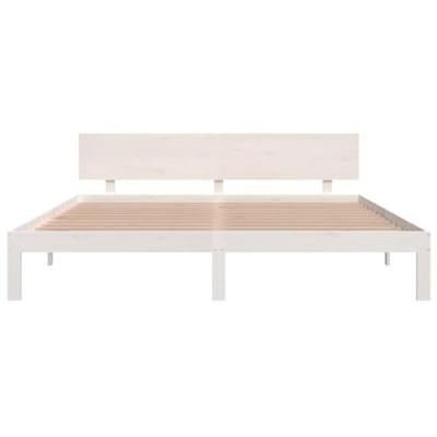 Bedframe massief hout wit 180x200 cm