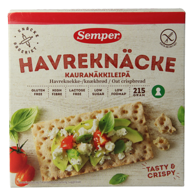 Semper Haverknackebrod glutenvrij 215 Gram Semper Haverknackebrod glutenvrij 215 Gram