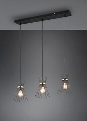 Trio HanglampRod design zwart 3-lichts - R31533080