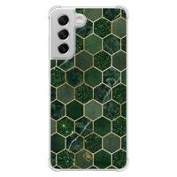 Samsung Galaxy S21 FE shockproof hoesje - Kubus groen - thumbnail