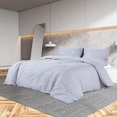 VidaXL Dekbedovertrekset lichtgewicht 155x220 cm microvezel grijs