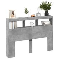 Hoofdbordkast met LED-verlichting 140x17x102 cm betongrijs - thumbnail