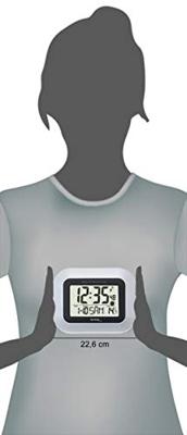 Techno Line WS 8005 Wandklok Zendergestuurd 228 mm x 180 mm x 28 mm Zilver, Zwart