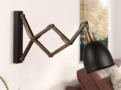 Wandlamp HURLEY 1 lamp zwart Wandlamp HURLEY 1 lamp zwart