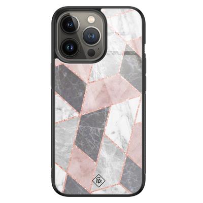 iPhone 13 Pro glazen hardcase - Stone grid