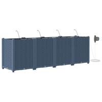 VidaXL Tuin bloempot 4 pcs grijs 120 x 120 x 142 cm staal - thumbnail