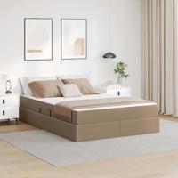 Opbergbed met matras Cappuccino 140 x 200 cm Nep Leer - thumbnail