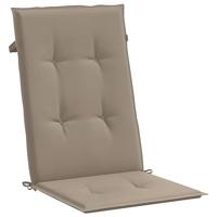 VidaXL Tuinstoelkussens 4 st hoge rug120x50x3 cm stof taupe - thumbnail