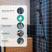 hansgrohe Activera S doucheset 95 - 2jet - EcoSmart unica - met glijstang 65cm - mat zwart 28044670 - thumbnail