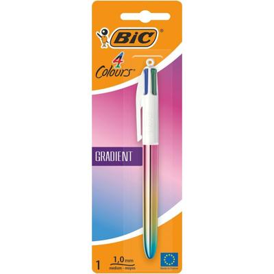 Bic Colours Gradient 4-kleurenbalpen, medium, klassieke inktkleuren, op blister Bic Colours Gradient 4-kleurenbalpen, medium, klassieke inktkleuren, op blister