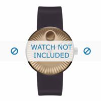 Movado horlogeband 3680043 Silicoon Donkerbruin 22mm - thumbnail