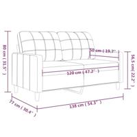 Tweezitsbank 120 cm stof lichtgrijs - thumbnail