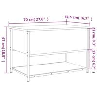Opbergbankje 70x42,5x47 cm bewerkt hout bruineikenkleurig - thumbnail