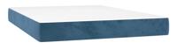 Boxspring met matras fluweel donkerblauw 160x200 cm - thumbnail