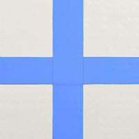 VidaXL Gymnastiekmat met pomp opblaasbaar 300x100x15 cm pvc blauw - thumbnail