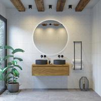 Badkamermeubelset Gliss Ares 120 cm Met Waskom Met 1 Lade Castle Brown - thumbnail