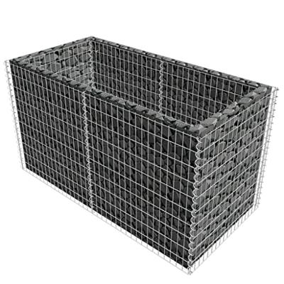 Gabion plantenbak verhoogd 180x90x100 cm staal zilverkleurig