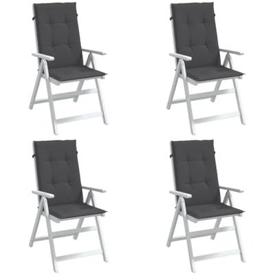 VidaXL Stoelkussens 4 st hoge rug 120x50x4 cm stof gemêleerd antraciet VidaXL Stoelkussens 4 st hoge rug 120x50x4 cm stof gemêleerd antraciet