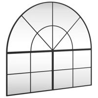 VidaXL Wandspiegel boog 100x90 cm ijzer zwart - thumbnail
