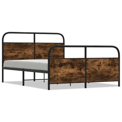 Bedframe zonder matras metaal gerookt eikenkleurig 137x190 cm Bedframe zonder matras metaal gerookt eikenkleurig 137x190 cm