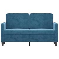 Tweezitsbank 120 cm fluweel blauw - thumbnail