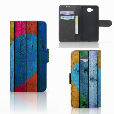 Microsoft Lumia 650 | Book Style Case | Wood Heart - Cadeau voor je Vriend