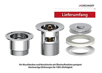 Kirchhoff DAV-2WK aftapkraan, chroom, 1 1/4" x 65 mm - 98807320