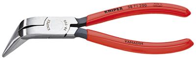 Knipex 38 71 200 Platte rondbektang Elektronica en fijnmechanica 70° gebogen Vanadium elektrostaal 200 mm