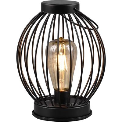 Zwarte Solar LED Tafellamp - Spatwaterdicht IP44 - Warm Wit Licht 2700K