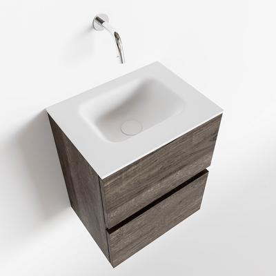 MONDIAZ ADA 40cm toiletmeubel dark brown. LEX wastafel talc midden zonder kraangat MONDIAZ ADA 40cm toiletmeubel dark brown. LEX wastafel talc midden zonder kraangat