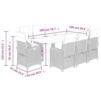 9-delige Tuinset met kussens poly rattan beige - thumbnail