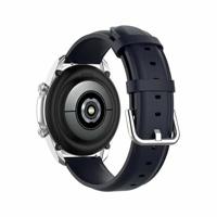 By Qubix - Compatible met Garmin Forerunner 255 - Classic leren bandje - Donkerblauw - leather - Compatible Garmin bandje - Bandbreedte: 22mm - thumbnail