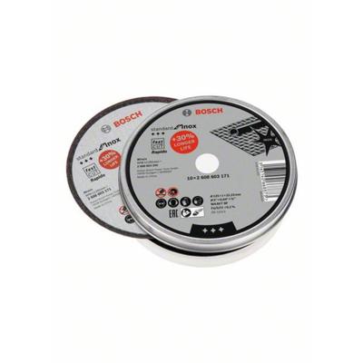 Bosch Accessories Rapido 2608603255 Doorslijpschijf recht 125 mm 10 stuk(s) RVS, Metaal Bosch Accessories Rapido 2608603255 Doorslijpschijf recht 125 mm 10 stuk(s) RVS, Metaal