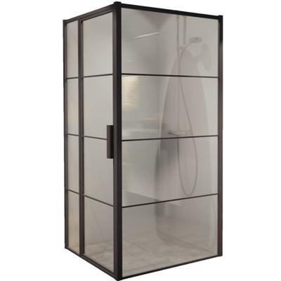 BWS Douchecabine Frame 88x89 cm 8 mm NANO Glas Mat Zwart