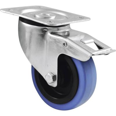 ROADINGER Swivel Castor 100mm BLUE WHEEL with brake